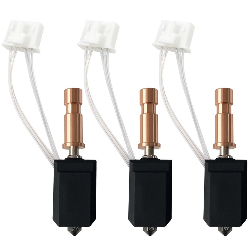 HzdaDeve 0.2MM 0.4MM 0.6MM Ceramic Hotend for Kobra S1 Combo Stainless Steel Print Head Extruder Kit Hot End Hardened Nozzle Heater Block 200K Heating Rod Thermistor for Anycubic Kobra S1 (3 Pack) - Image 1
